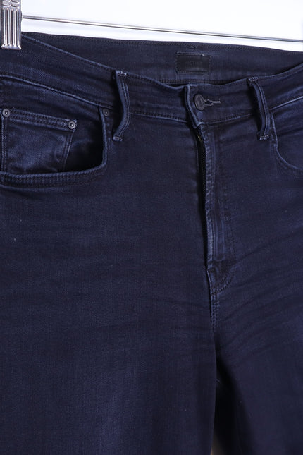 MOTHER Black The Insider Crop Step Fray Jeans Night in Paris Women's 29