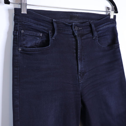 MOTHER Black The Insider Crop Step Fray Jeans Night in Paris Women's 29