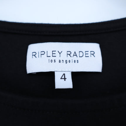 Ripley Rader Ponte Short Sleeve Top Black Boxy Fit Casual Women's 4/US L
