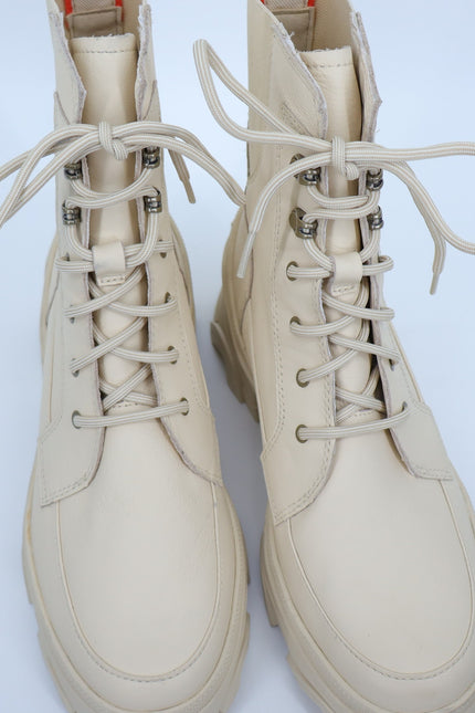 SOREL Brex Leather Lace Up Boot Bleached Ceramic Orange Waterproof Women's 9