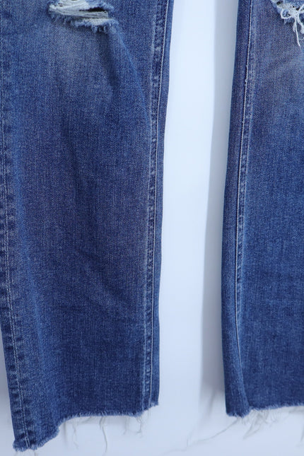 MOTHER Blue Dazzler Ankle Fray Jeans Mid Rise Weekend Warrior Women's 29