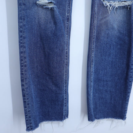 MOTHER Blue Dazzler Ankle Fray Jeans Mid Rise Weekend Warrior Women's 29