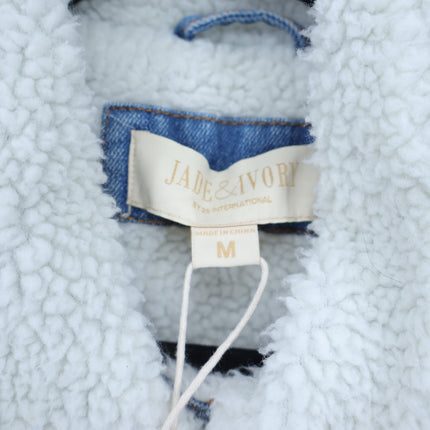 Jade & Ivory Sherpa Denim Jacket Blue Hannah Wash NWT Trucker Women's M