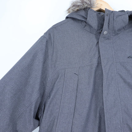 Eddie Bauer Superior Down Stadium Coat Grey Weatheredge Hooded Parka Men's XXL