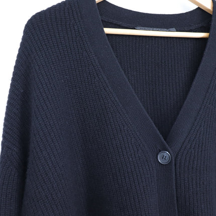 JENNI KAYNE 100% Cashmere Cocoon Cardigan Black Long Sleeve Women's M