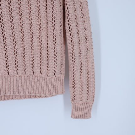Rag & Bone Adrienne Crewneck Sweater Rose Dust Open Stitch Pullover Women's XS