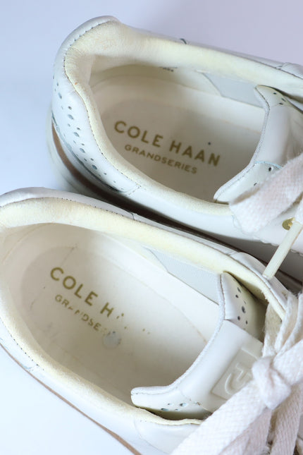 COLE HAAN Grandpro Topspin Sneakers Ivory Scallop Lace Up Women's 5.5B