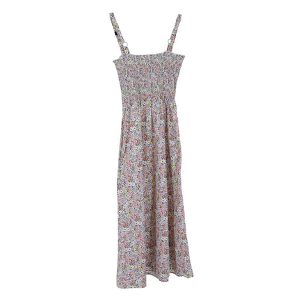 Nation Ltd Embry Midi Dress Dear Abby Floral Smocked Strappy Sleeve Women's XS