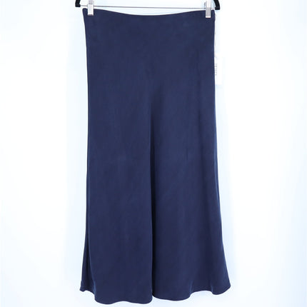 FIFTEEN TWENTY Bias Cut Midi Skirt Navy Blue NWT Pull On Women's M