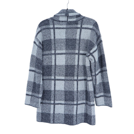 Margaret O'Leary Knits Plaid Sweater Jacket Gray Two Button Wool Women's XS