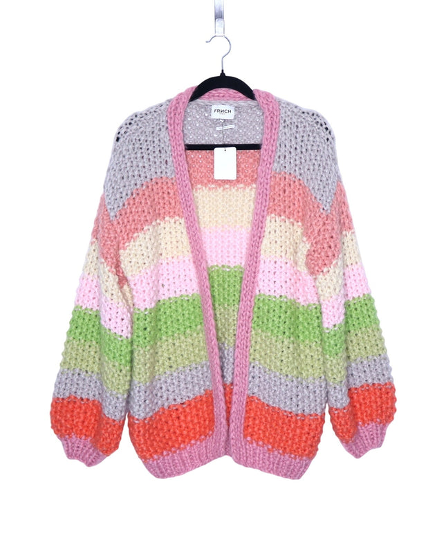 FRNCH Lobelia Cardigan NWT Pink Watermelon Oversized Chunky Knit Women's S/M
