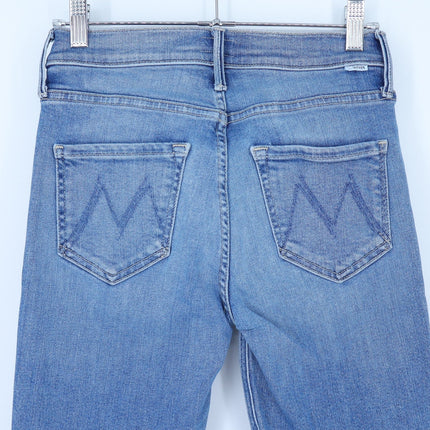 Mother The Dazzler Ankle Fray Jeans Blue Riding The Cliffside Women's 25