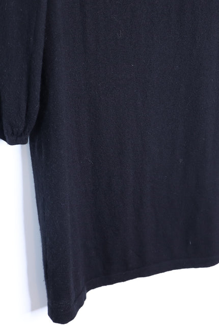 NAKED CASHMERE Long Sleeve Sweater Dress Black Shift Tassel Tie Women's M