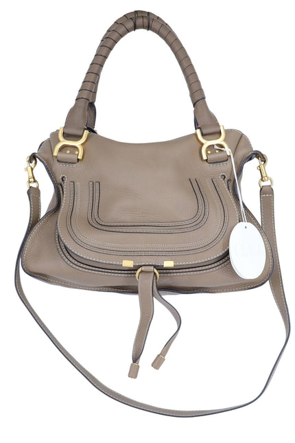CHLOE Marcie Grained Leather Bag Nut NWT Convertible Crossbody Shoulder Bag
