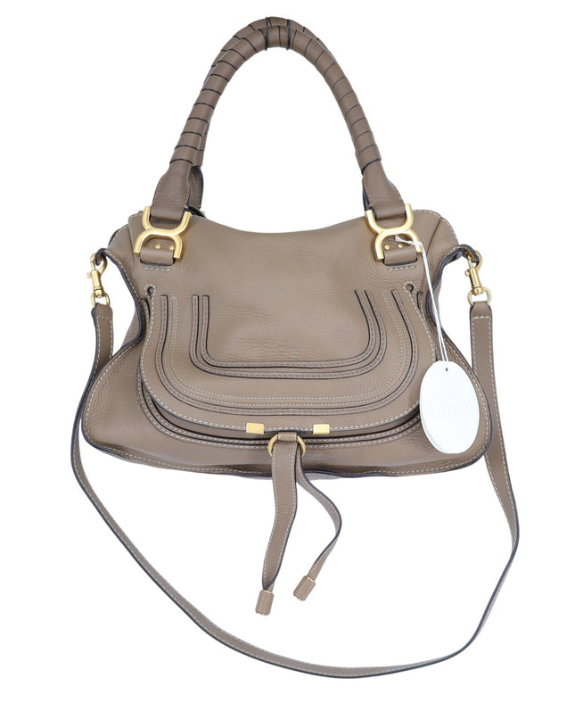 CHLOE Marcie Grained Leather Bag Nut NWT Convertible Crossbody Shoulder Bag
