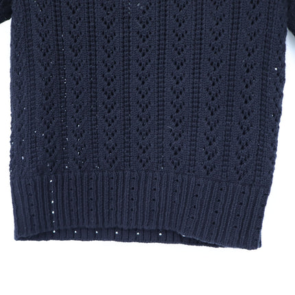 Alp n Rock Eileen Sweater Black V Neck Pointelle Knit Pullover Women's S