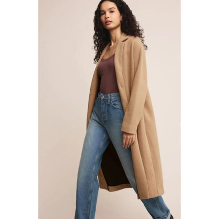 Z Supply Mason Knit Coat Camel One Button Midi Long Sleeve Jacket Women's XS
