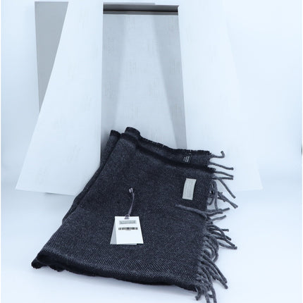 Faribault Woolen Mill Wool Fringe Scarf Gray NWT Comes with Gift Box Unisex