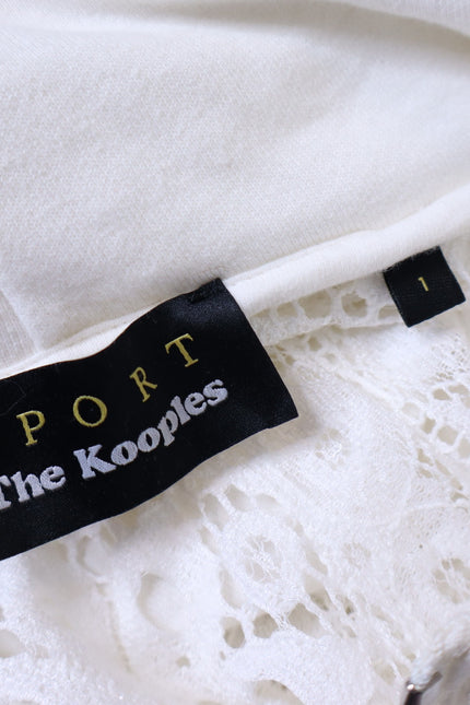THE KOOPLES Ecru Lace Sweatshirt Zip Up Sport Hoodie Women's 1/US 4