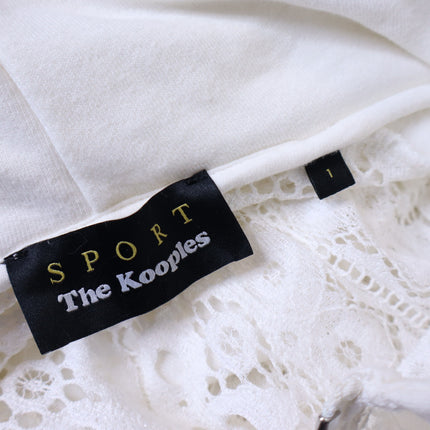 THE KOOPLES Ecru Lace Sweatshirt Zip Up Sport Hoodie Women's 1/US 4