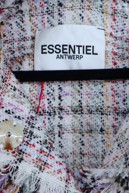 ESSENTIEL ANTWERP Colorful Tweed Cardigan Off-White Red Black Women's 32/US 2