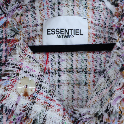 ESSENTIEL ANTWERP Colorful Tweed Cardigan Off-White Red Black Women's 32/US 2