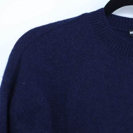 Minnie Rose Cashmere 9gg Pullover Sweater Navy Blue Shrunken Crew Women's S
