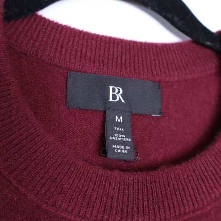 Banana Republic 100% Cashmere Crew Neck Sweater Maroon Long Sleeve Men's MT