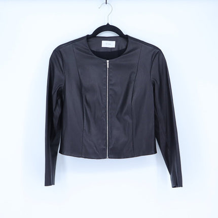 The Row Lambskin Leather Cropped Jacket Black Boxy Waist Cut Luxury Women's 6