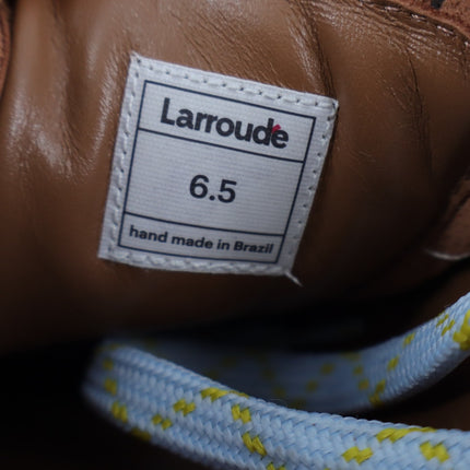 Larroude Stella Mule Sneakers Python Printed Leather Brown Lace Up Women's 6.5