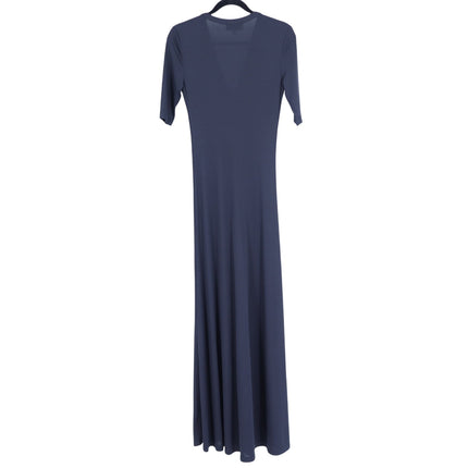 L'ACADEMIE The Esperanza Maxi Dress Black Ribbed Half Sleeve Women's S