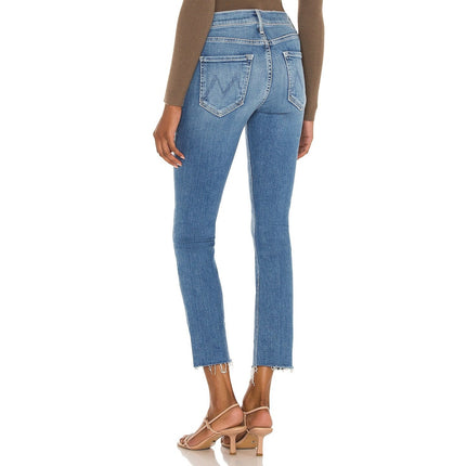 Mother The Dazzler Ankle Fray Jeans Blue Riding The Cliffside Women's 25