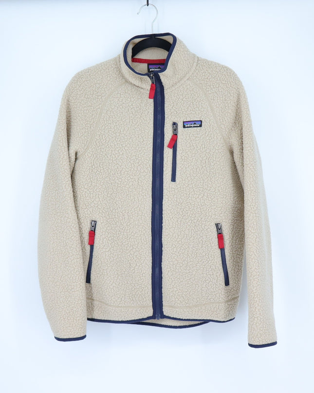 Patagonia Retro Pile Jacket Pelican Smolder Blue Full Zip Stand Collar Men's M