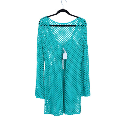 Sea Level Castaway Open Mesh Cover Up Evergreen NWT Long Sleeve Women's M