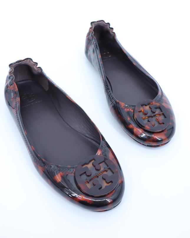 TORY BURCH Minnie Travel Ballet Flats NWOT Tortoise Brown Slip On Women's 6.5