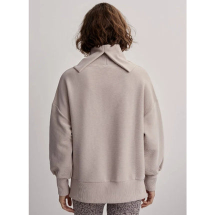 Varley Milton Pullover Sweatshirt Mushroom Beige Oversized Ottoman Women's S