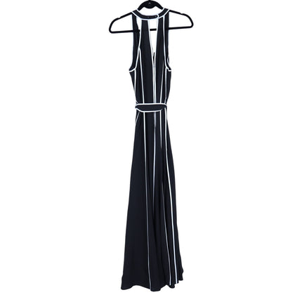 DIANE VON FURSTENBERG Jasper Wide Leg Jumpsuit Black and White NWT Women's L