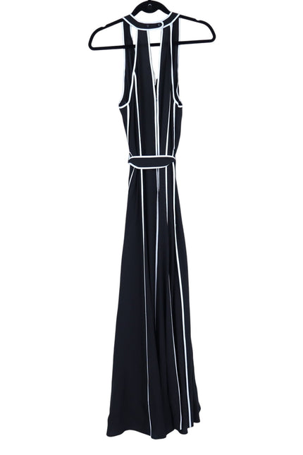 DIANE VON FURSTENBERG Jasper Wide Leg Jumpsuit Black and White NWT Women's L