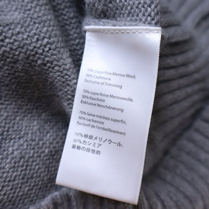 ALPS & METERS Ski Race Knit Sweater Gray Wool Cashmere Long Sleeve Women's L