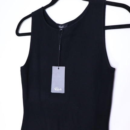 RAILS Alessia A-Line Maxi Dress NWT Black Mesh Pleated Heavy Knit Women's M