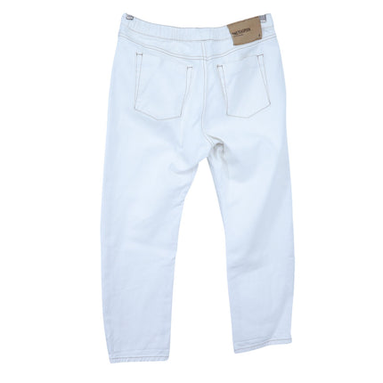 ONE TEASPOON Shabbies Drawstring Jeans White Straight Leg Boyfriend Women's M