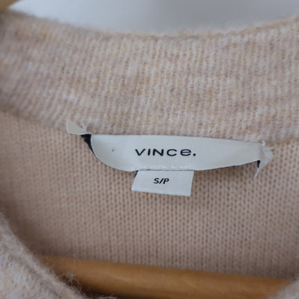 Vince Soft Sculpted Car Coat Oatmeal Textured Long Sleeve Sweater Knit Women's S