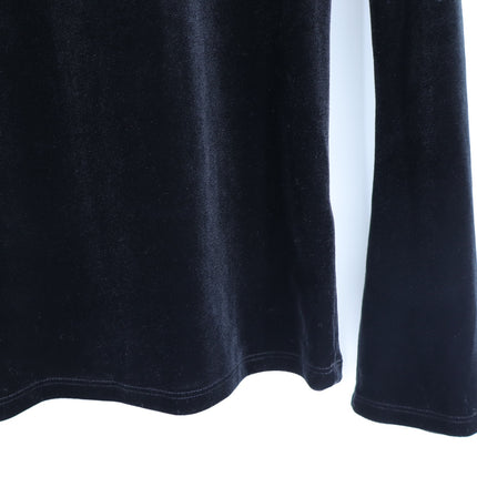 L'agence Coralie Turtleneck Top Black Velvet 3/4 Sleeve Relaxed Fit Women's M