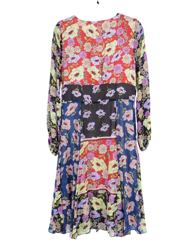 MAEVE Gardenia Wrap Dress Multicolored Floral NWT Long Sleeve Women's 8