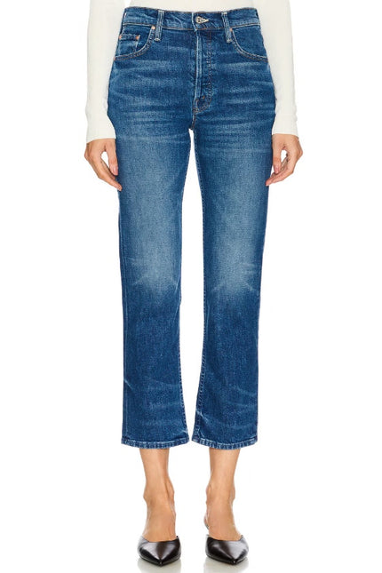 MOTHER The Tomcat Straight Ankle Jeans Rugby Rodeo Blue Women's 25
