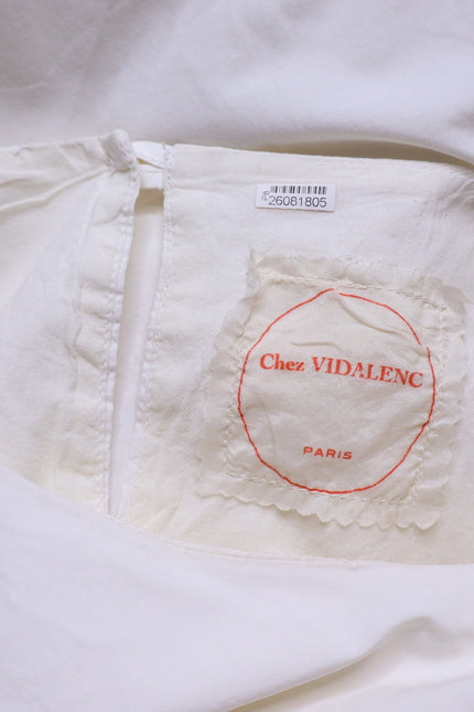 CHEZ VIDALENC Oversized Balloon Shift Dress White Sleeveless Women's 3/ US 6-8