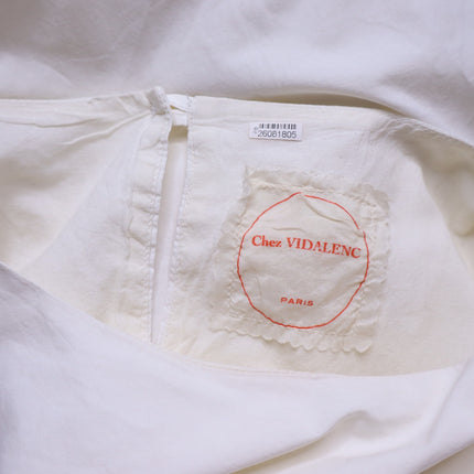 CHEZ VIDALENC Oversized Balloon Shift Dress White Sleeveless Women's 3/ US 6-8
