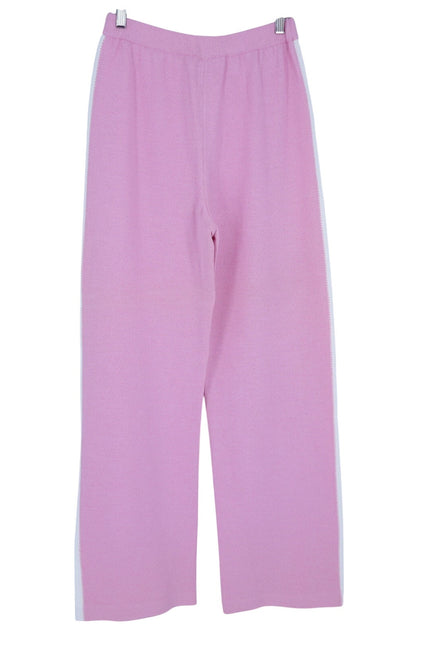 ST. JOHN SPORT Wide Leg Sweater Pant Santana Knit Pink Track Suit Women's M