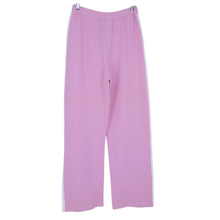 ST. JOHN SPORT Wide Leg Sweater Pant Santana Knit Pink Track Suit Women's M