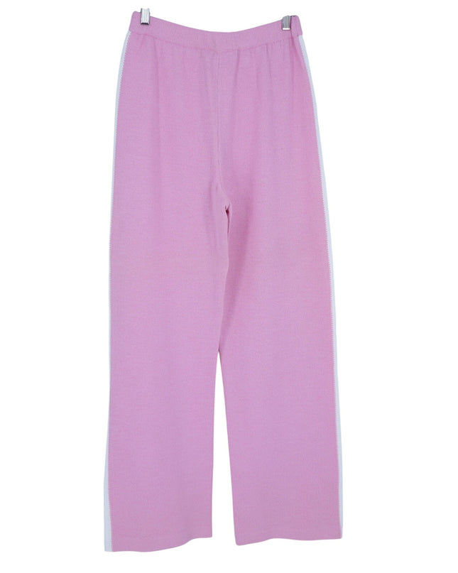 ST. JOHN SPORT Wide Leg Sweater Pant Santana Knit Pink Track Suit Women's M